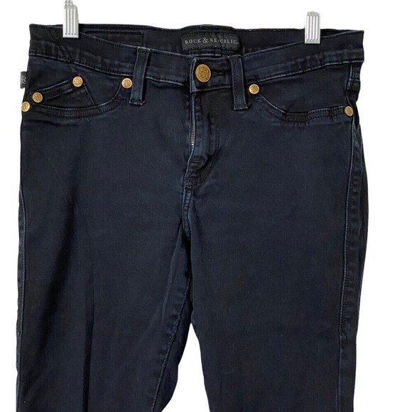 Rock & Republic Jeans Women’s Size 10 Kashmere Black Denim Skinny Stretch - Picture 2 of 7